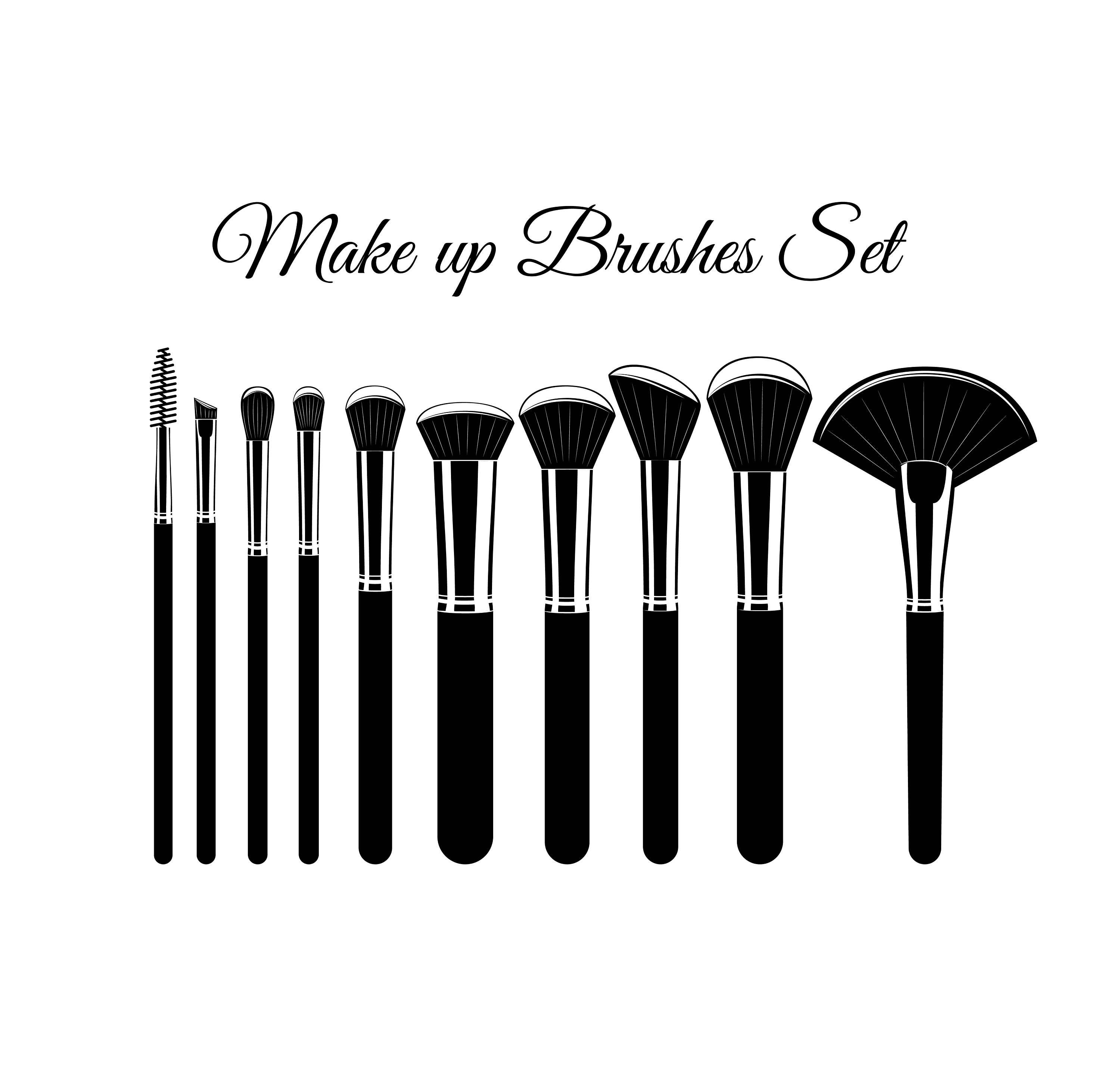 Makeup brushes set SVG Cosmetic Brush Beauty salon Logo Etsy