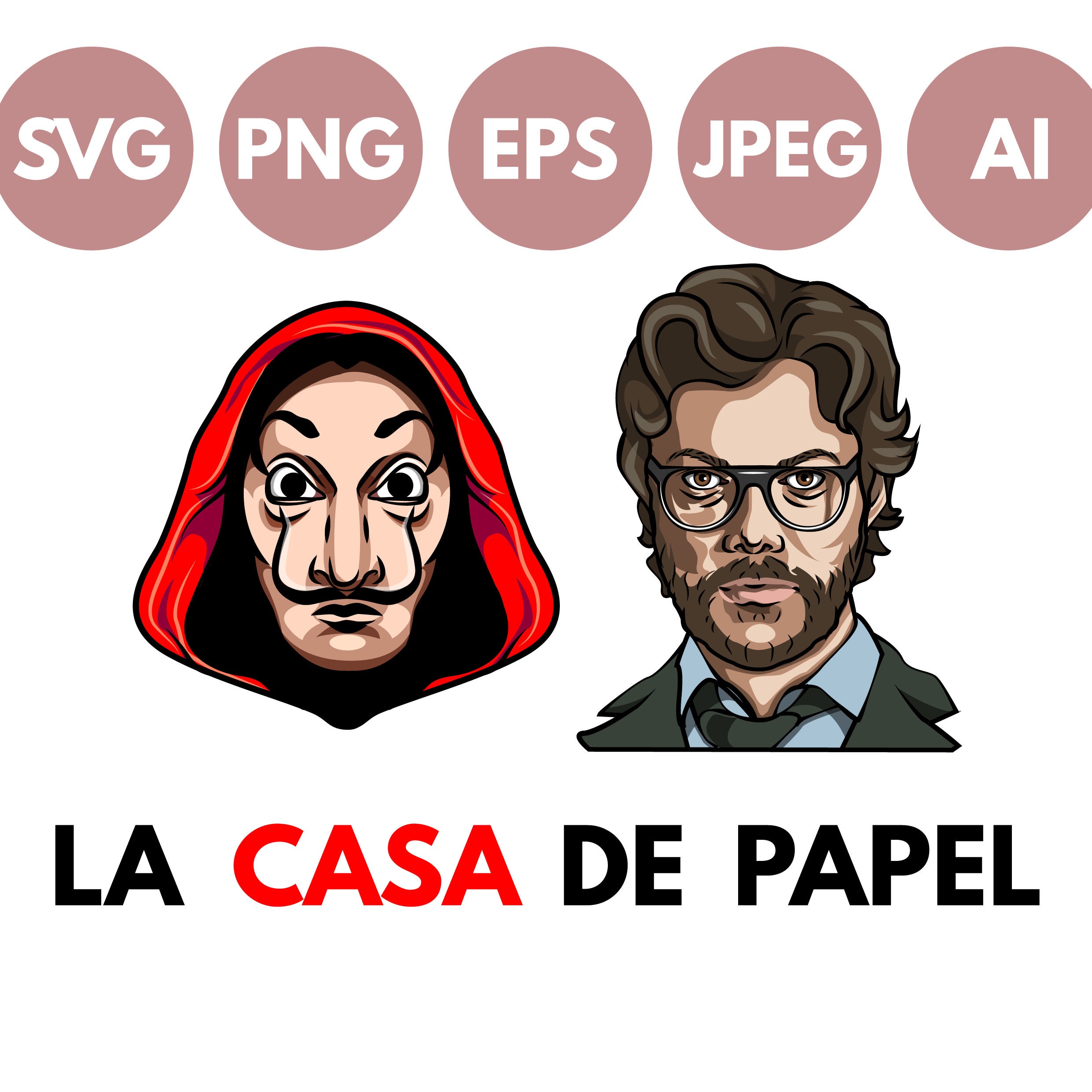 Download La Casa De Papel The Professor Money Heist Vector Design Etsy