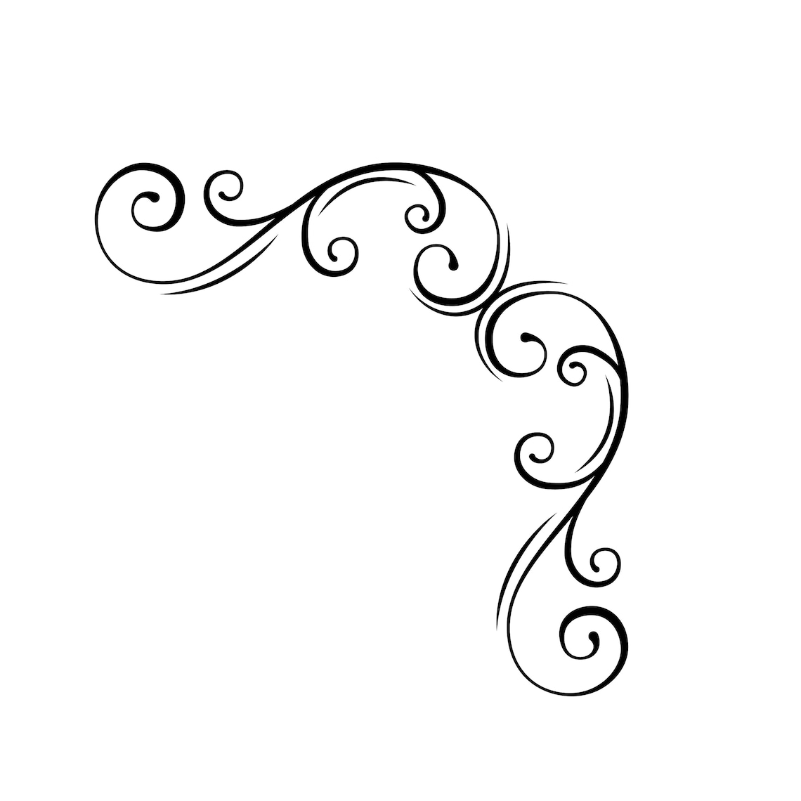 Floral decorative corner SVG Swirls Flourish scroll Etsy