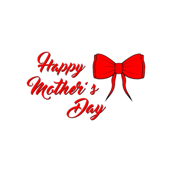 Download Happy Mother S Day Greeting Card Svg Red Bow With Etsy SVG, PNG, EPS, DXF File
