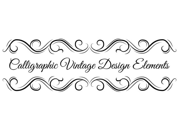 Download Ornamental Filigree Dividers Svg Calligraphic Scroll Etsy