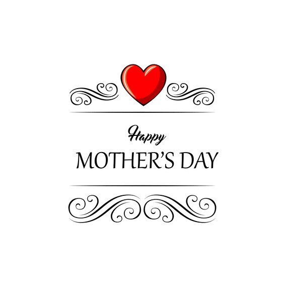 Download Happy Mother S Day Svg Greeting Card With Red Heart Etsy