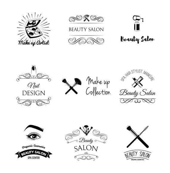 Download Beauty Salon Design Elements Set Svg Vintage Style Nail Etsy