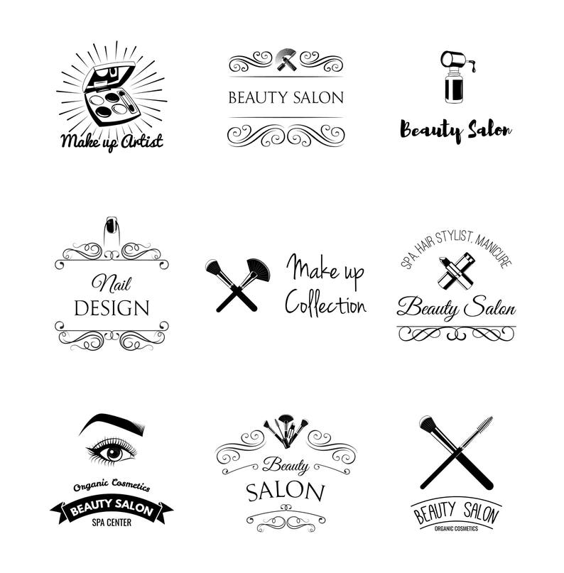 Download Beauty Salon Design Elements set SVG Vintage Style Nail | Etsy