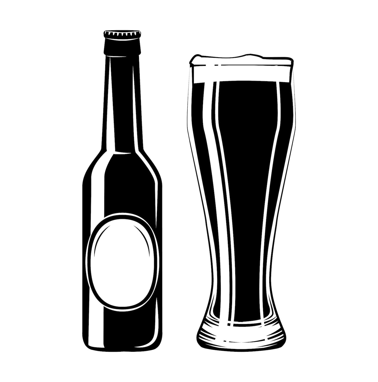 Beer bottle glass icons SVG Alcohol beverage Bar logo Etsy