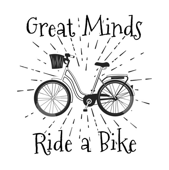 Bicycle Poster Svg Bike With Basket In Beams Great Minds Etsy