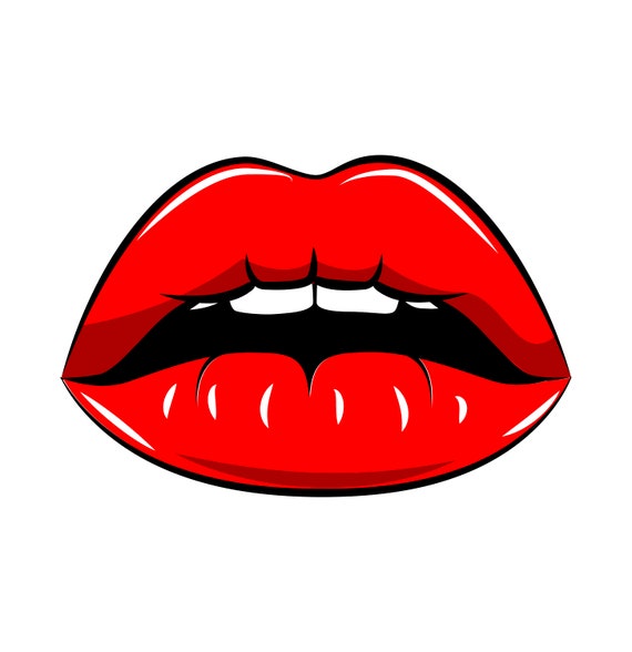 Download Sexy Red Lips Svg Open Mouth Red Lipstick Female Lips Etsy