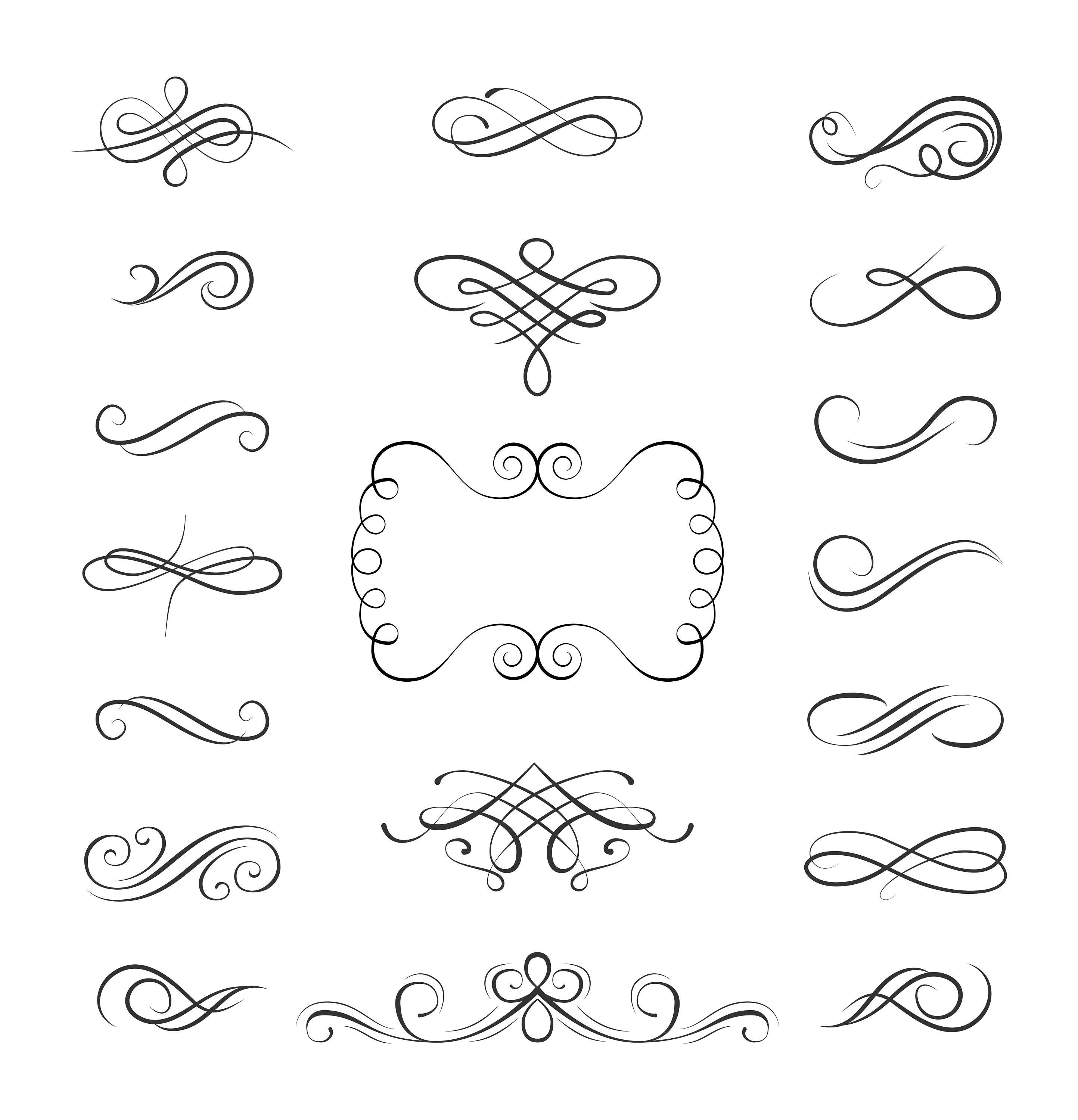 Download Swirls Svg Calligraphy Ornate Frame Elements Vintage Etsy