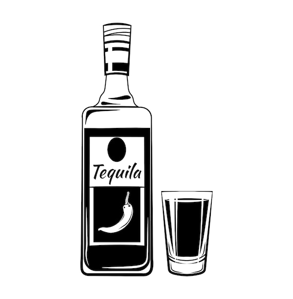 Tequila Bottle Shot Icon Svg Alcohol Drink Mexican Etsy Australia