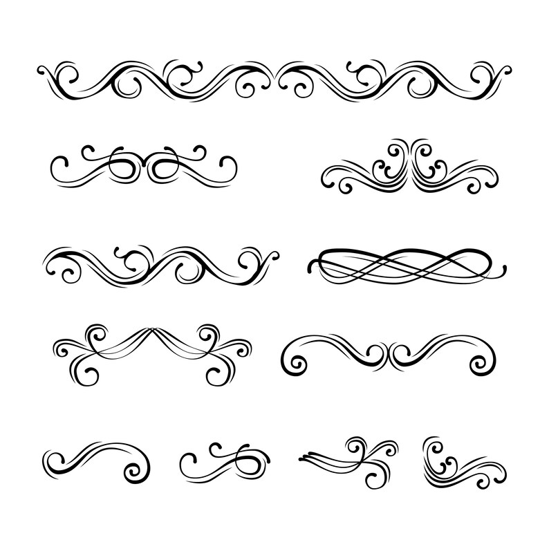 Download Page dividers set SVG Scroll filigree element Decorative ...