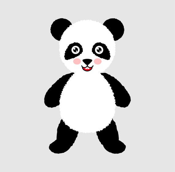Panda Illustration Svg Animal Character Wildlife China Etsy