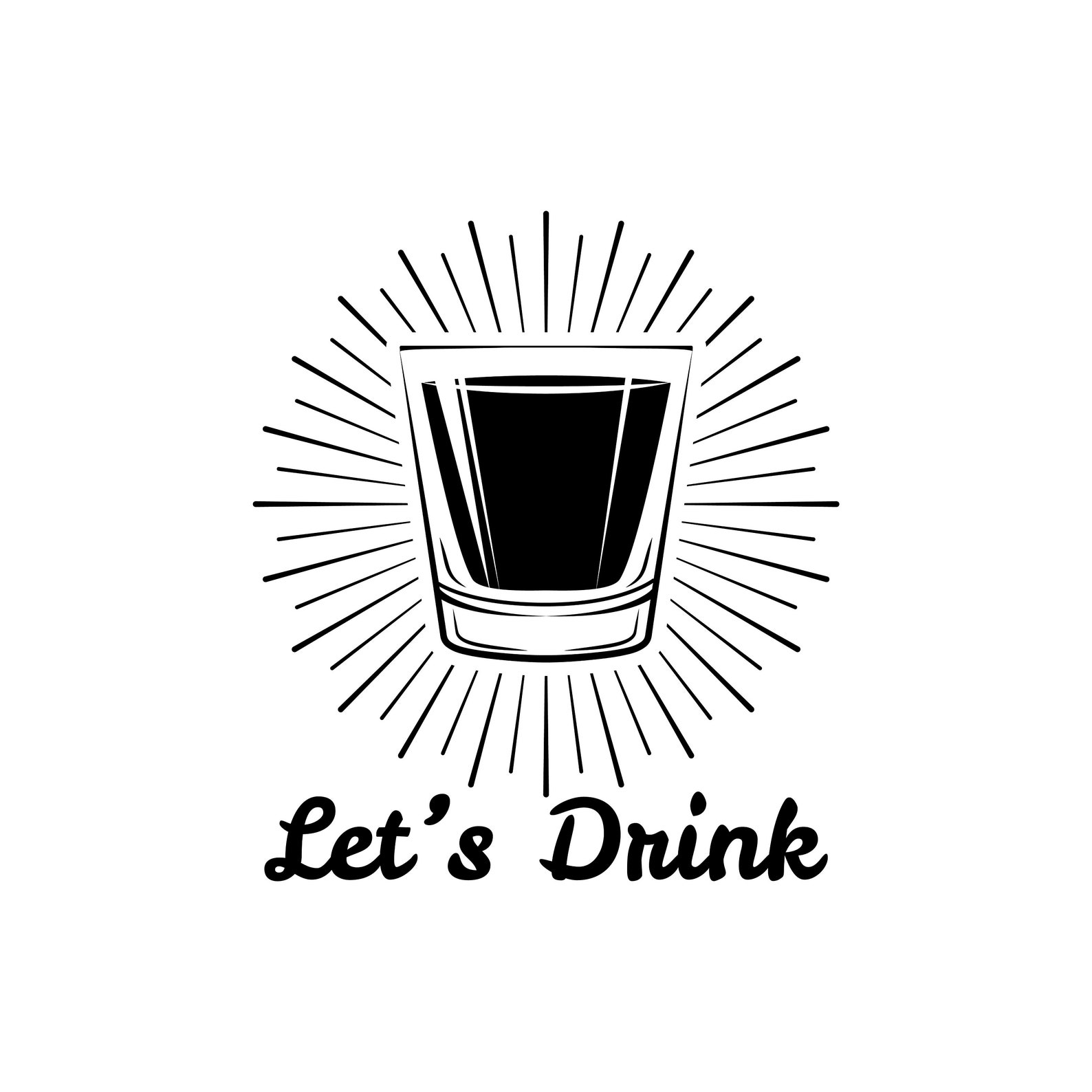 Shot glass SVG Alcohol drink Let's Drink inscription Etsy