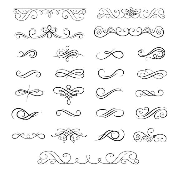 Download Swirls And Ornate Frames Set Svg Vintage Decoration Scroll Etsy