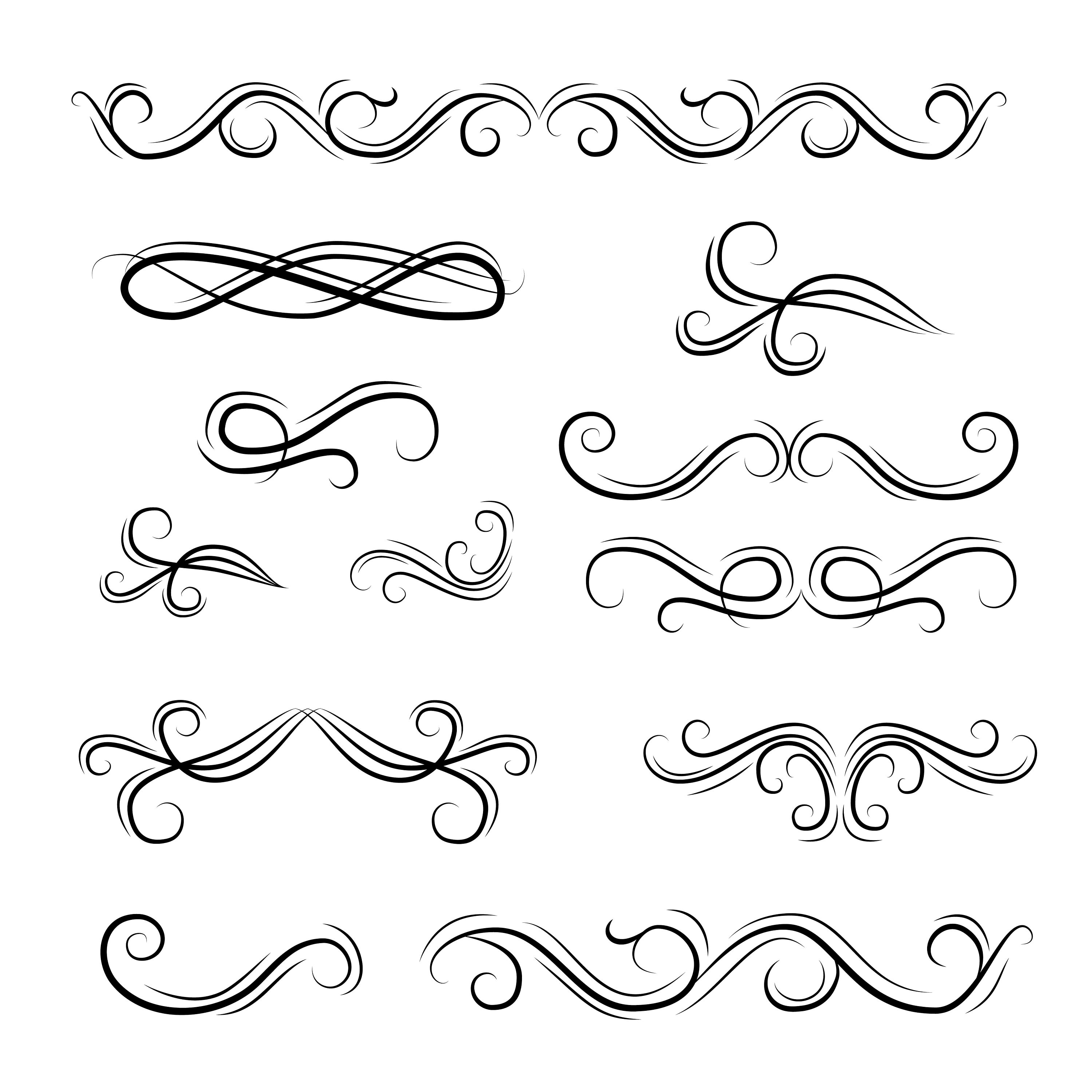 Download Swirl divider SVG Decorative calligraphic elements Curls ...