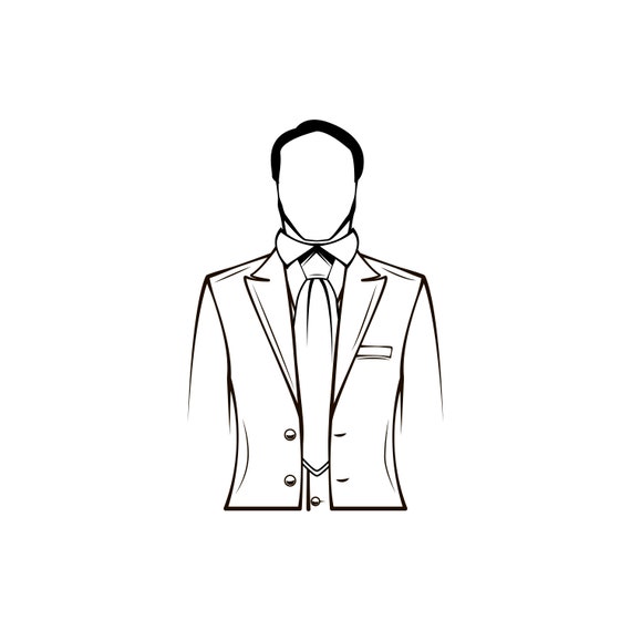 Gentleman Svg Men S Suit Tie Groom Silhouette Man Etsy