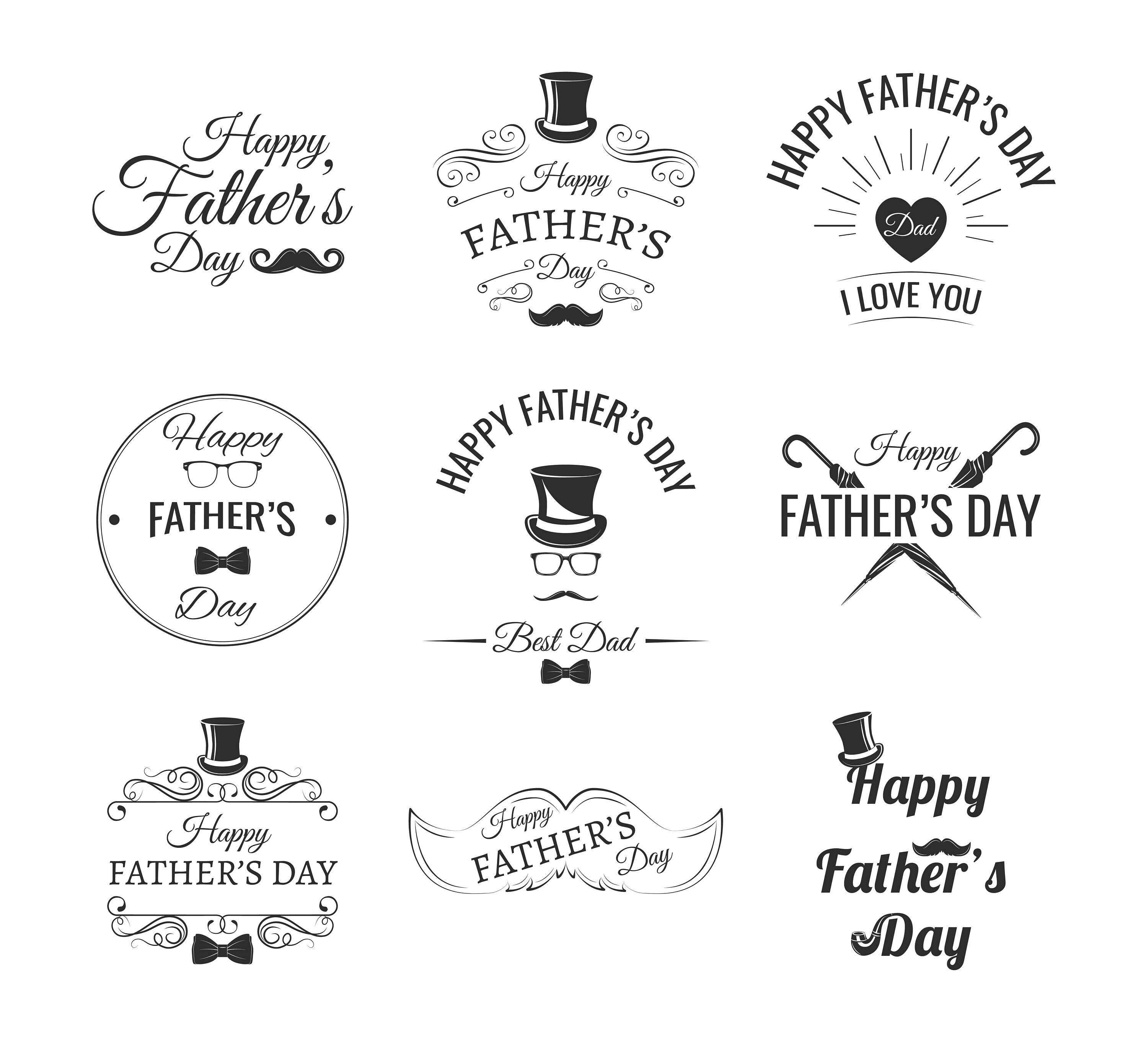 Download Happy Father S Day Greeting Cards Set Svg Top Hat Etsy