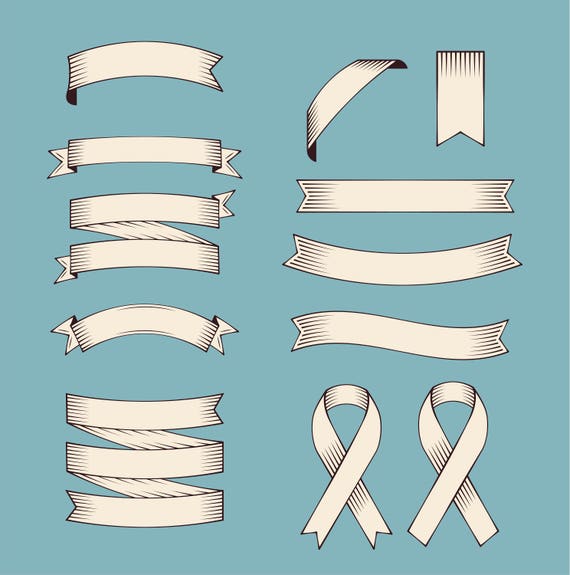 Download Vintage Ribbons Set Svg Retro Banner Collection Design Etsy