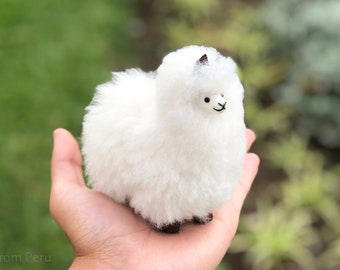 Handmade Mini Alpaca, Llama Love! Alpaca Fur Stuffed Animal - Ideal for Decor & Gifting