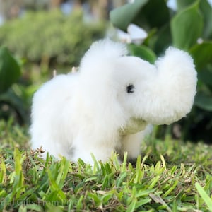 Handmade Baby Alpaca Fur Elephant Plush - Gentle Giant of Cuddles