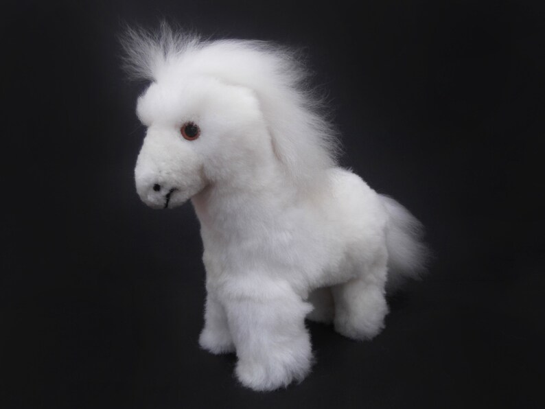 Soft Pony Stuffed Pony Stuffed Plush Pony White Pony Handmade Horse Stuffed Animal Horse Peruvian Alpaca Alpaca Gift