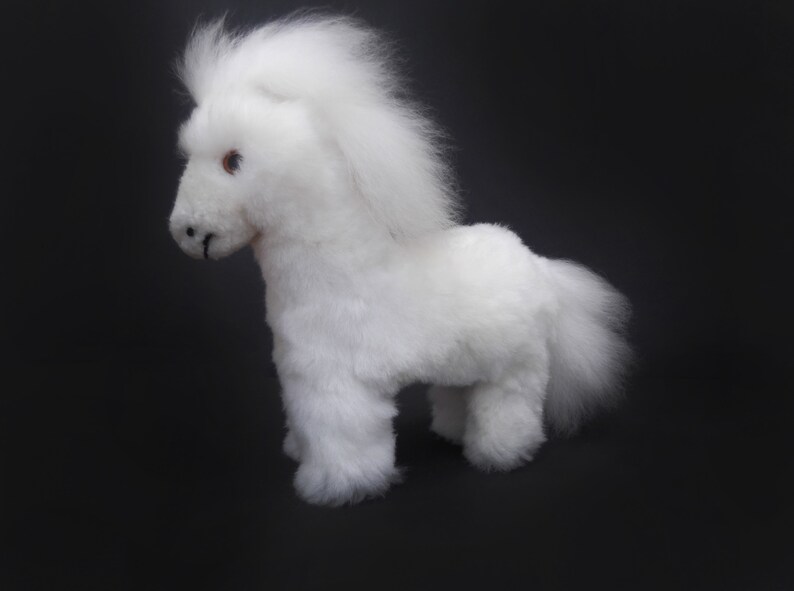 Soft Pony Stuffed Pony Stuffed Plush Pony White Pony Handmade Horse Stuffed Animal Horse Peruvian Alpaca Alpaca Gift