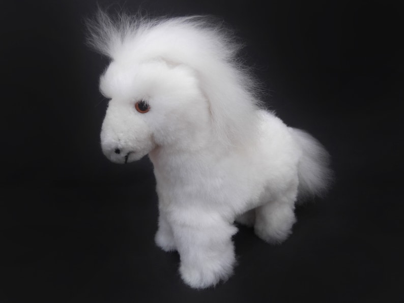 Soft Pony Stuffed Pony Stuffed Plush Pony White Pony Handmade Horse Stuffed Animal Horse Peruvian Alpaca Alpaca Gift
