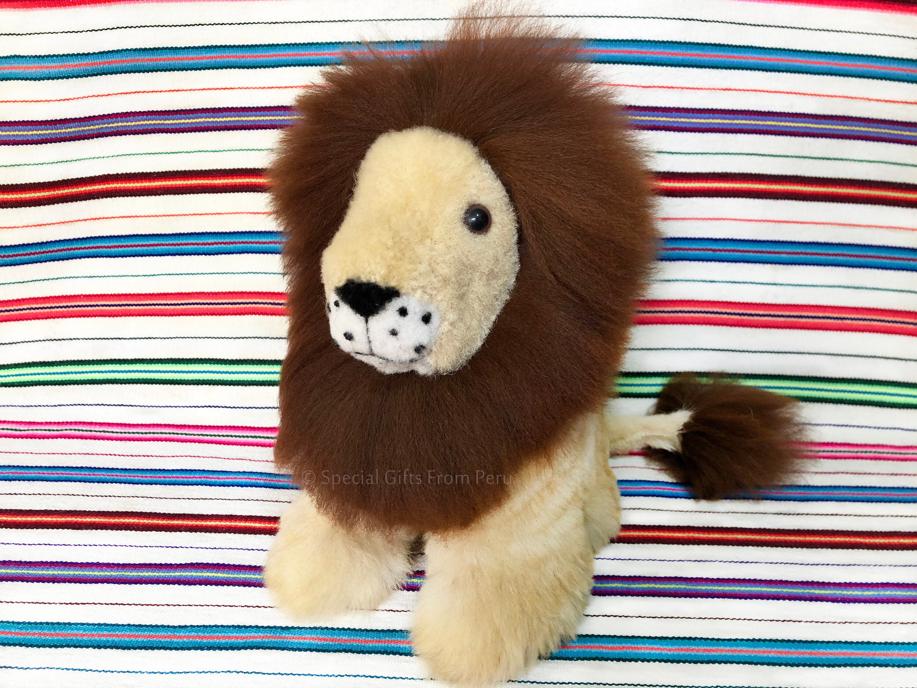 Handmade Stuffed Animal Lion Fluffy Alpaca Fur Lion Handmade Etsy