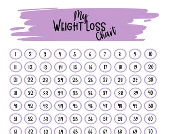 Tabla de pérdida de peso: Registro de 45 kg (PDF, A4/A5/Carta)