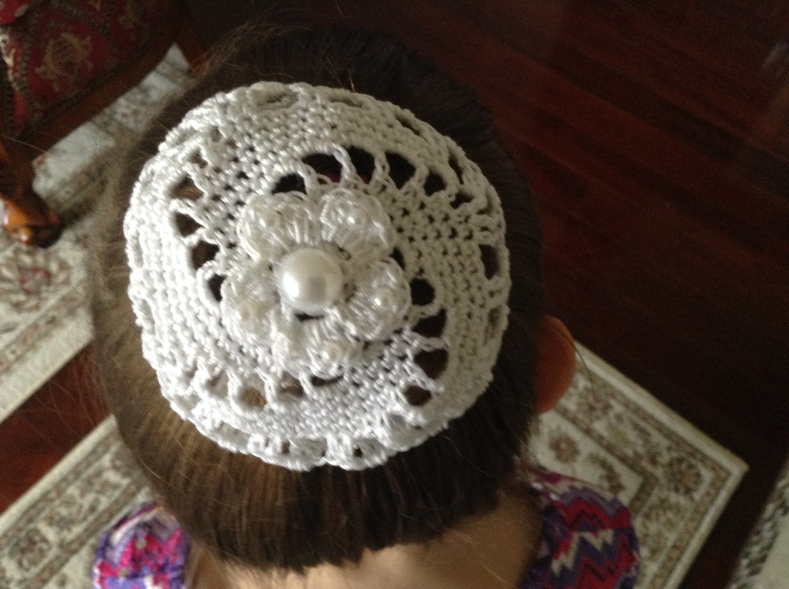 Crochet Hair Bun With Pearls Medium Crochet Bun Cover Bun Etsy