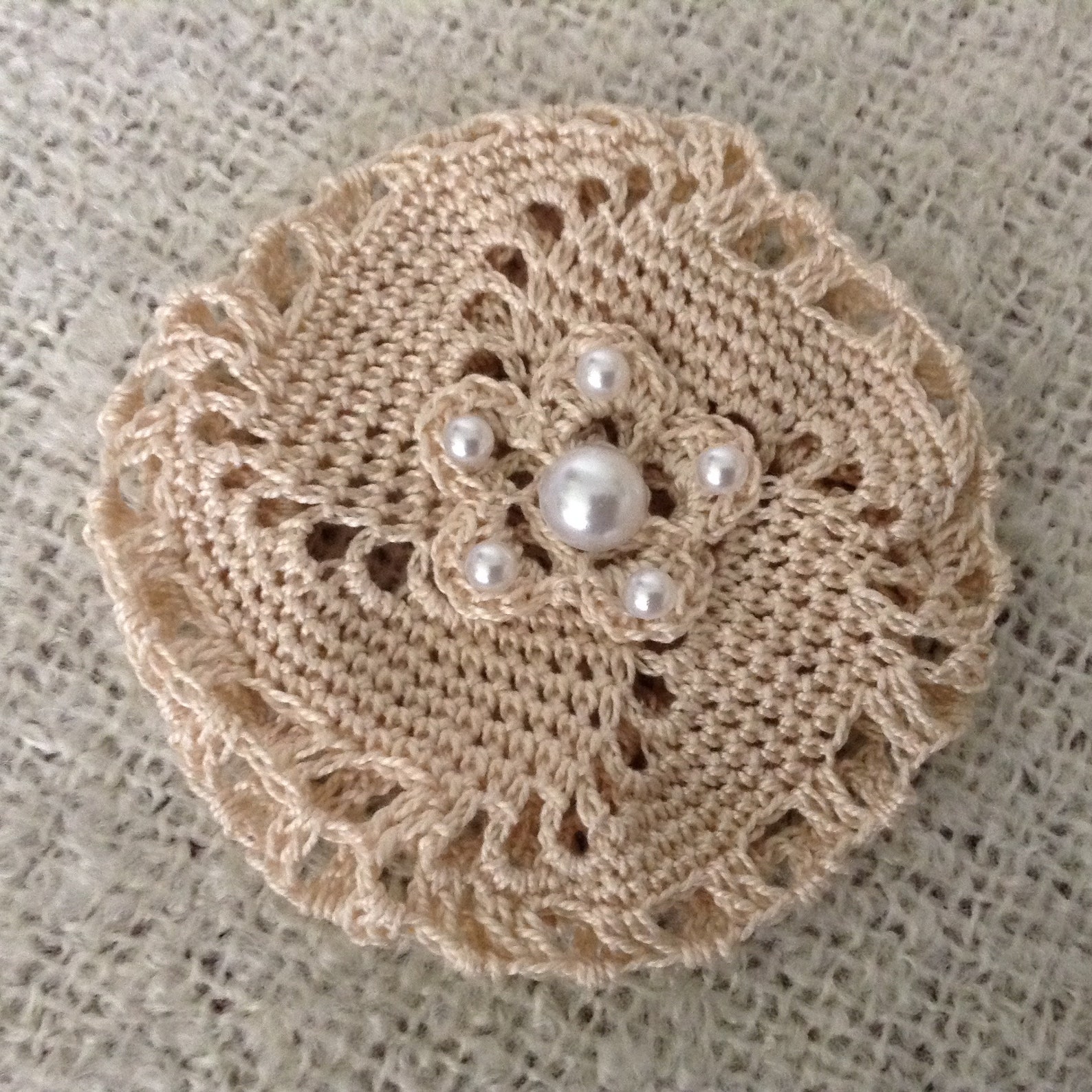 Crochet Hair Bun With Pearls Medium Crochet Bun Cover Bun Etsy