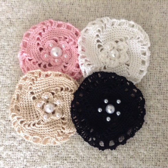 Crochet Hair Bun With Pearls Medium Crochet Bun Cover Bun Etsy