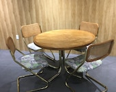 Rattan and brass dining table set NO SHIPPING CURRENTLY