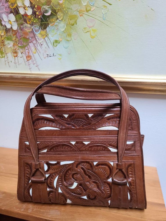 Tooled leather purse
