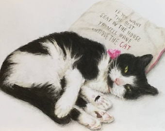 A4 Custom pet portrait in coloured pencil