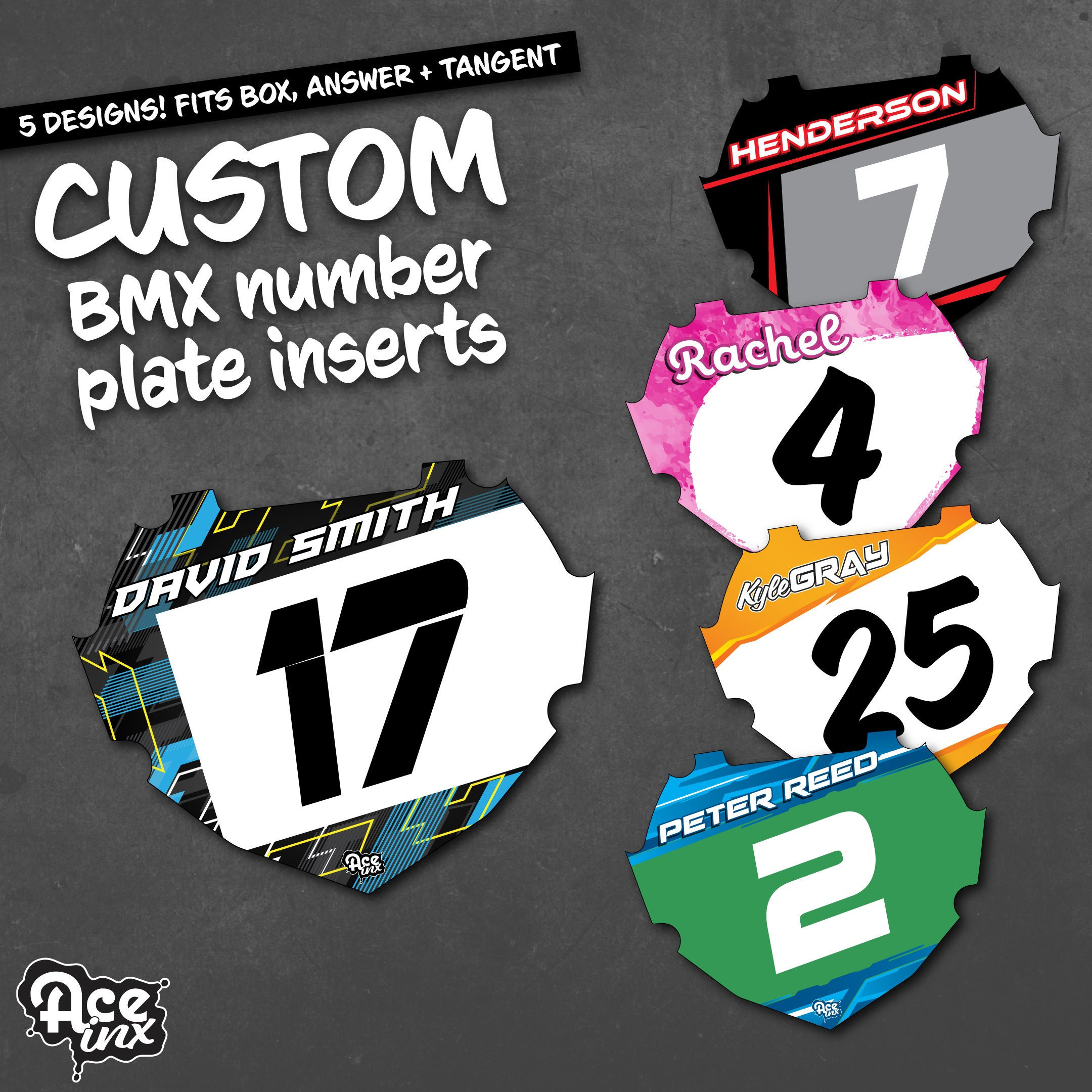 Custom BMX Number Plate Inserts Box, Tangent, and Answer Plates Etsy