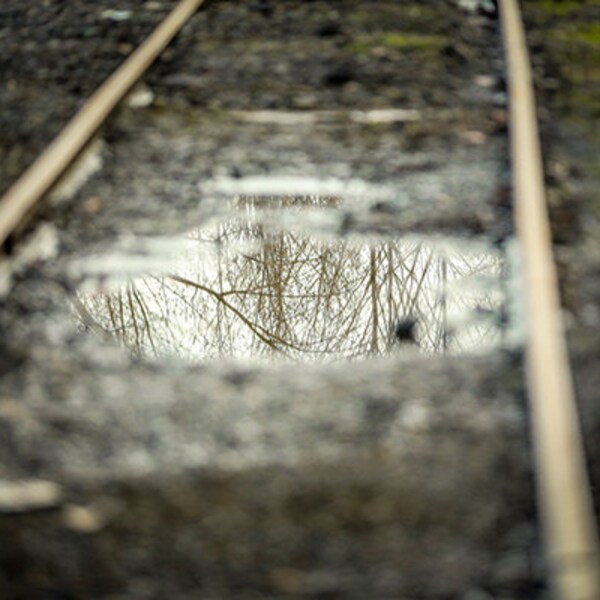 Train Track Reflections, Portland Oregon, Canvas, Print, Artwork, Photograph, Landscape Photography