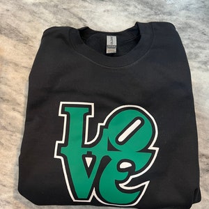 Eagles &#39;Love&#39; Sweatshirt: Philly Fan Gift, Kelly Green Unisex Crew