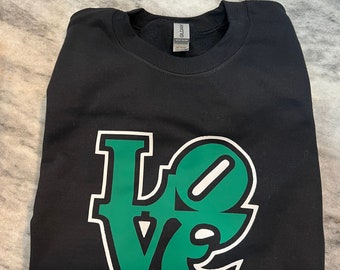 Eagles 'Love' Sweatshirt: Philly Fan Gift, Kelly Green Unisex Crew