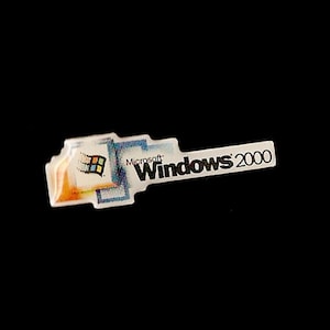 Microsoft Vintage Enamel Lapel Pin, Windows 2000 OS, Vintage Computers