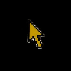 Microsoft Curser, Pixel Pointer – Vintage Anstecknadel aus Emaille