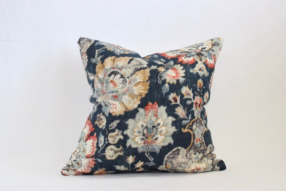 navy and rust throw pillows