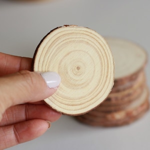 Wood slice decoration 20 pieces 5-7cm craft making wooden decorations wood rounds hand crafted ornaments
