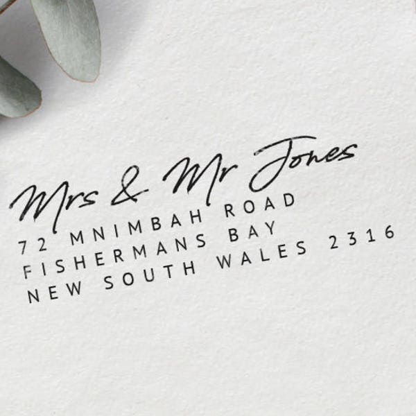 Wedding gift return address customimsed wedding stamp return address modern font