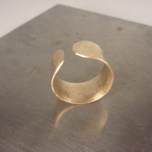 Textured 14k Gold-filled, Open Band Ring, Wider Version, 3/8 Inch Wide ...