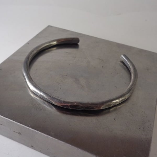 Solid Sterling Silver Cuff Bracelet with or without Black Patina