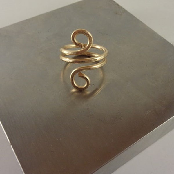 Hammered 14-Karat Gold-Filled Wire Curly Wrap Ring