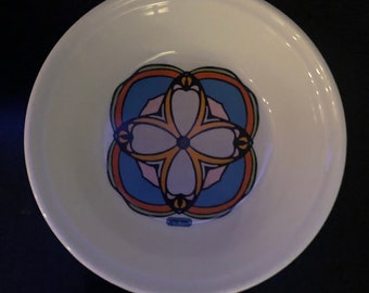 Peter Max Bowl Dish (1) 7 inch by Iroquois  Syracuse, NY 1960s Vintage Pop Art