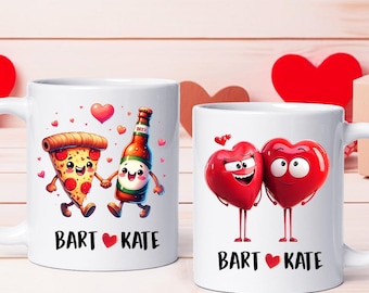 You & I Forever Personalized Mug Set, Girlfriend and Boyfriend