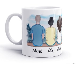 Tazza personalizzata per amici - Regalo in ceramica personalizzato per amici, 11 once