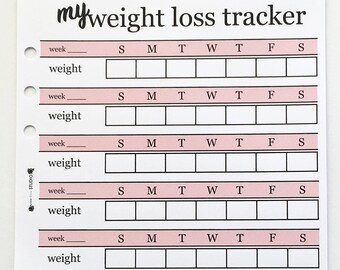 Printed Weight Loss Planner Inserts / A5 Planner Inserts
